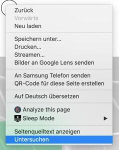 Entwicklertools Chrome starten